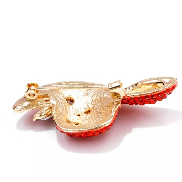 NWT Rhinestone Hat Brooches for Women Red Color - Picture 3 of 4
